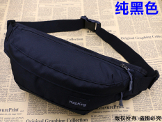Kebugaran Korea Kanvas Laki-laki Selempang Tas Punggung Kecil Bahu Tas (Hitam Polos)