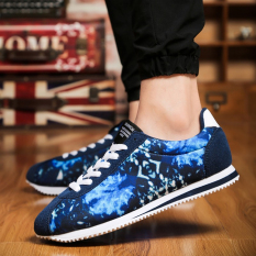 Kebugaran Pria Kasual Remaja Siswa Sepatu Kanvas Sepatu Cortez Nike (Biru)