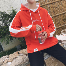 Kecil Bening Laki-laki Ukuran Plus Kode Jaket Baseball Berkerudung Kaos Sweater (Merah)