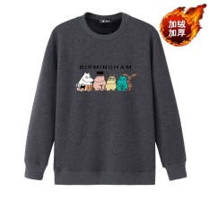 Kecil Gemuk Tambah Beludru Baru Remaja Ukuran Plus Kode Katun Lengan Panjang Kaos Sweater (Kartun Kuda Abu-abu gelap)