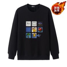 Kecil Gemuk Tambah Beludru Baru Remaja Ukuran Plus Kode Katun Lengan Panjang Kaos Sweater (Mainan Rubik Hitam)