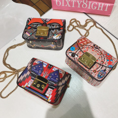 Persegi Kecil Mini Coretan Tas Tali Rantai Tas (★ Pembeli Menunjukkan Kembali Sekarang 5 Yuan Uang Tunai ★)