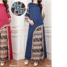 Kedai baju Set muslim / hijab murah berkualitas / Batik Morena Set Navy - IA