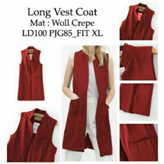 Kedai_baju Formal Wanita / Long Vest Coat - Maroon