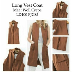 Kedai_baju Formal Wanita / Long Vest Coat - Mocca