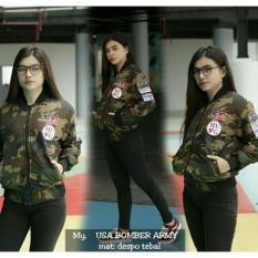 KEI'S jaket bomber wanita USA ARMY bahan despo fashion wanita