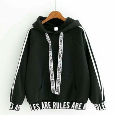 KEI'S jaket sweater wanita are rules black fashion wanita terbaru