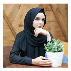 kei's pasmina polos hitam bahan georgete