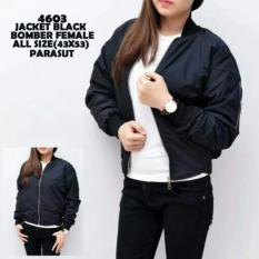 kei's jaket bomber cewek hitam bahan parasut despo