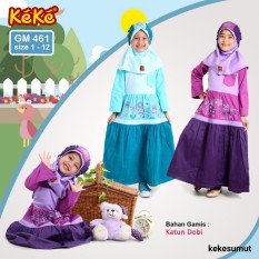 Kekesumut Baju Gamis Katun Anak perempuan GM 461 size 1 Pusat Grosir Busana Muslim Keke Branded Original Discount