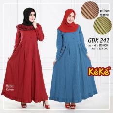 Kekesumut Baju Gamis Katun Dewasa wanita GDK 241 Pusat Grosir Busana Muslim Keke Branded Original