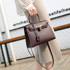 Kelly Arak Anggur Kunci Perempuan Bahu Tas Kecil Tas Model Hermes (Anggur merah 25)