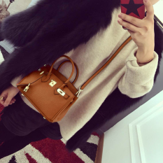 Kelly Merah Tua Festival Musim Semi Terompet Tas Wanita Tas Model Hermes (20cm Brown)