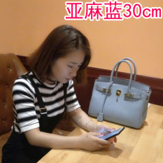 Kelly Merah Tua Festival Musim Semi Terompet Tas Wanita Tas Model Hermes (30 Cm-Sepatu Linen Biru)