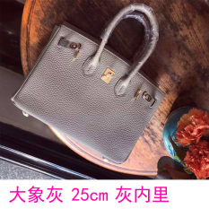 Kelly Merah Tua Festival Musim Semi Terompet Tas Wanita Tas Model Hermes (Abu-abu-)