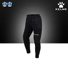 Kelme Celana Panjang Baju Sepak Bola Kiper Celana Rajutan Pertandingan (Biru Tua Oranye Neon)