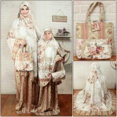 Kembar Couple Stelan Mukena Ibu&Anak Katun Adem Samantha Brown