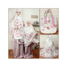 Kembar Couple Stelan Mukena Ibu&Anak Katun Adem Samntha Pink