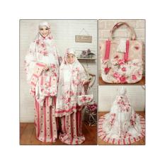 Kembar Couple Stelan Mukena Ibu&Anak Katun Adem Samntha Red