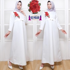 Kembar Gamis Gracelina Baloteli Putih - Tanpa Pasmina