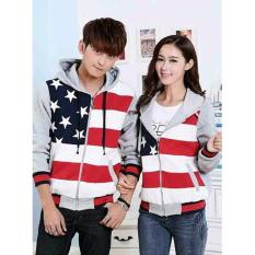 Kembar Jaket Sport Pasangan Pria Dan Wanita Five Star Warna Abu