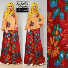 Kembar Stelan Celana Kulot Plus Blouse Adriana Kuning Mustard No Pasmina