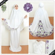 Kembar Stelan Mukena Dahlia Bordir Ungu