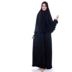 Kembarshop Set Gamis Umroh PLUS Jilbab Syari Polos Hitam