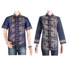 Kemeja Batik Blouse Batik Couple / Batik Couple Kemeja Batik Lengan Pendek Blouse Batik Lengan Panjang - Biru