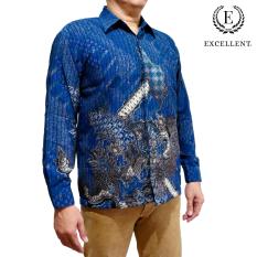 Kemeja Batik Excellent - Taman Emas - Bunga Biru