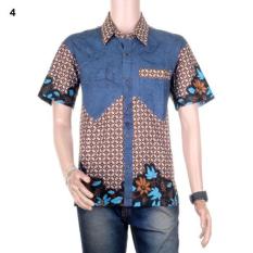 Kemeja Batik Hem Batik Kombinasi Dengan Saku Paspol Winata - Motif 4