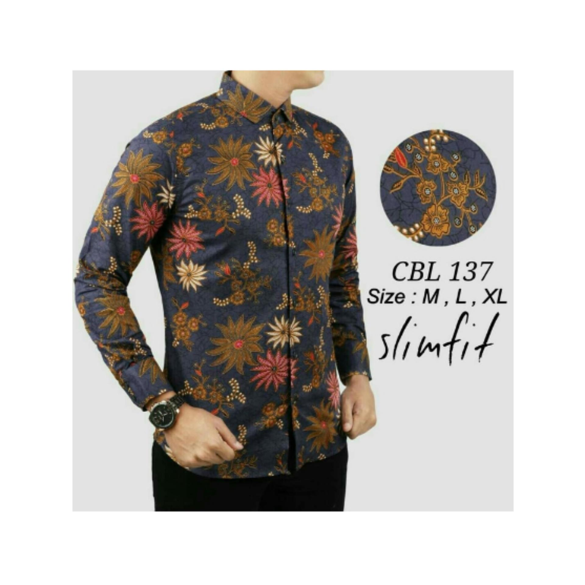 KEMEJA BATIK PRIA / BAJU BATIK / FASHION PRIA / SLIM FIT / CBL137