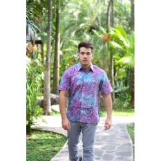 Kemeja Batik Baju Kerja Pria Lengan Pendek Formal Casual Kantor SP372 Ungu Arcobaleno Kemeja Batik Casual Lengan Pendek dengan DESAIN EKSKLUSIF dan ELEGAN