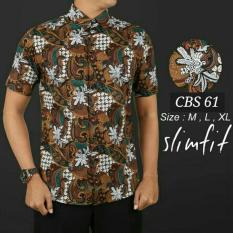 KEMEJA BATIK PRIA SLIM FIT MODERN LENGAN PENDEK CBS 61