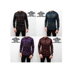 Kemeja Batik Songket Pria Panjang Kerja Kantor Slimfit / Baju Batik