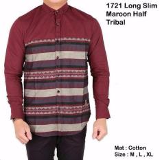 KEMEJA CASUAL PRIA LONG MAROON