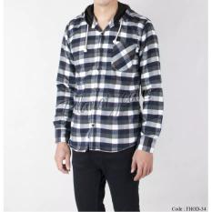 Kemeja Flanel Model Jaket Sweater Hoodie Kupluk Cowok Lengan Panjang Dan Motif Kotak Bahan Flannel HODIE FHOD-11