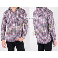 Kemeja Flanel Model Jaket Sweater Hoodie Kupluk Cowok Lengan Panjang Dan Motif Kotak Bahan Flannel