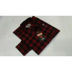 Kemeja Flanel Pria tangan panjang merah hitam 005