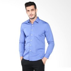 Kemeja Formal Slimfit Biru Muda Biru Laut Biru Langit / Kemeja Slimfit Pria Cowok Baju Kerja Kantor Alisan Lengan Panjang - Kuliah Kampus