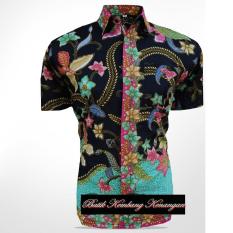 Kemeja Hem Batik Pria Lengan Pendek Motif Kembang Kenangan Batik Pekalongan