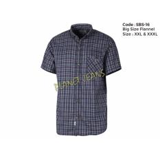 Kemeja Kotak Pria Bahan Flanel Tangan Pendek Ukuran Big Size - SBS12
