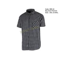 Kemeja Kotak Pria Bahan Flanel Tangan Pendek Ukuran Big Size SBS32