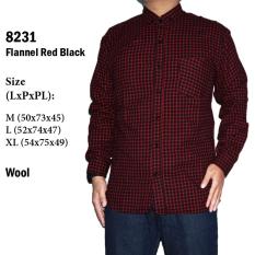 Kemeja Lengan Panjang Flanel Merah Hitam - 8231