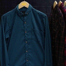 Kemeja Mens Flanel Akbar Distro - Light Blue 003