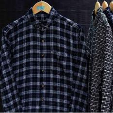 Kemeja Mens Flanel Akbar Distro Slim Fit - Hitam Soft Box 008