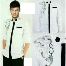 kemeja muslim pria-KOKO CASUAL PASH BORDIR - white