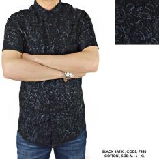 Baju Kemeja Baju Batik PENDEK KANTOR COWOK FORMAL BATIK BUNGA FLORAL SOFT