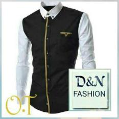 Kemeja Pria Dark Combi Lengan Putih Executive Dark Size XL