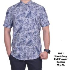 Kemeja Pria Pendek Abu Polos Simple Kemeja Kerja Kemejaa Laki Flower 1011